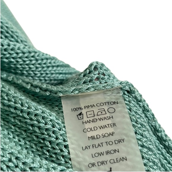 Peruvian Connection Size S Minimalist Cardigan 100% Pima Cotton in Green - Picture 3 of 5